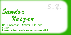 sandor neizer business card